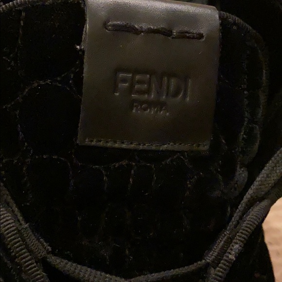 π₯HPπ₯SOLDFENDI MENS VELVET WEBBED DRESS SNEAKERS - Picture 3 of 8